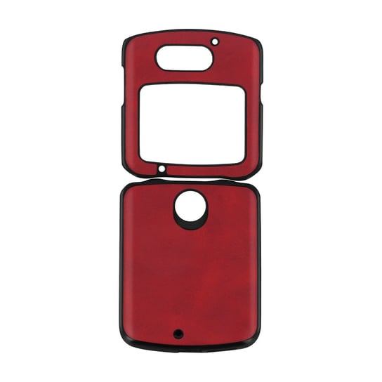 Etui do Motorola Razr 5G Sztywne, 2-częściowe etui Postarzana skóra w kolorze czerwonym Avizar