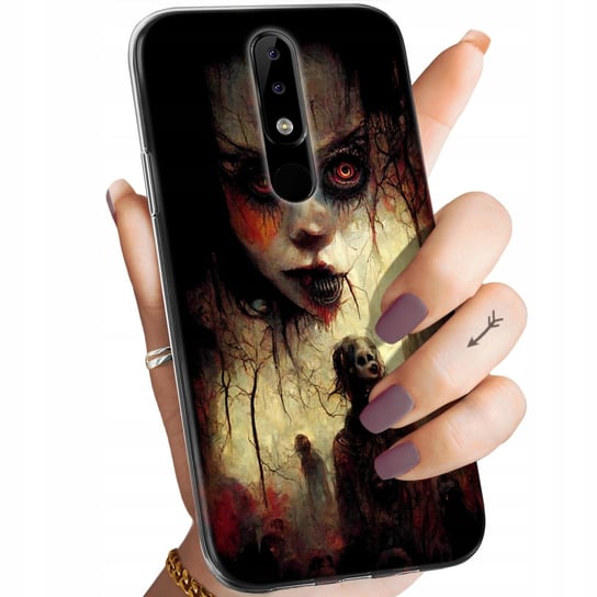 ETUI DO NOKIA 5.1 PLUS WZORY HALLOWEEN ZOMBIE DYNIE CZASZKI CZAROWNICE CASE Nokia