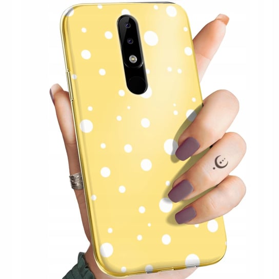 ETUI DO NOKIA 5.1 PLUS WZORY KROPKI GROCHY BOKEH DOTS OBUDOWA POKROWIEC Nokia