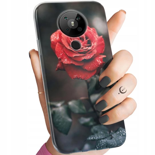Etui Do Nokia 5.3 Wzory Róża Z Różą Rose Obudowa Pokrowiec Case Nokia
