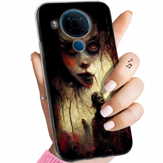 Etui Do Nokia 5.4 Wzory Halloween Zombie Dynie Czaszki Czarownice Wampiry Nokia