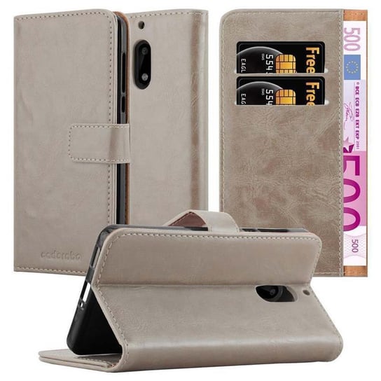 Etui Do Nokia 6 2017 w Pokrowiec CAPPUCCINO BRĄZOWE Magnet Obudowa Ochronny Case Cover Cadorabo Cadorabo