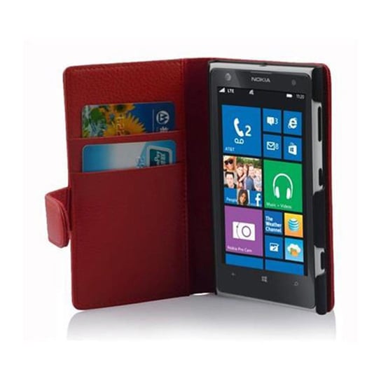 Etui Do Nokia Lumia 1020 w PIEKŁA CZERWIEŃ Pokrowiec Portfel Case Cover Obudowa Cadorabo Cadorabo