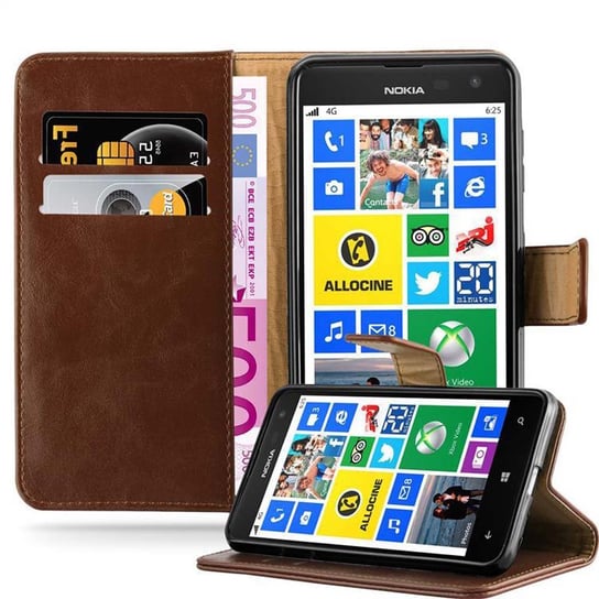 Etui Do Nokia Lumia 625 w Pokrowiec BRĄZOWA ZIEMIA Magnet Obudowa Ochronny Case Cover Cadorabo Cadorabo