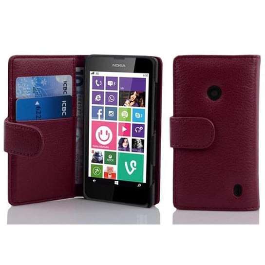 Etui Do Nokia Lumia 630 / 635 w BORDEAUX FIOLETOWY Pokrowiec Portfel Case Cover Obudowa Cadorabo Cadorabo