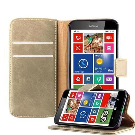 Etui Do Nokia Lumia 630 / 635 w Pokrowiec CAPPUCCINO BRĄZOWE Magnet Obudowa Ochronny Case Cover Cadorabo Cadorabo