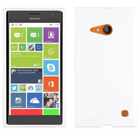 Etui Do Nokia Lumia 730 Pokrowiec w BIAŁY MAGNEZOWY Pokrowiec Ochronny Obudowa Case Cover TPU Cadorabo Cadorabo