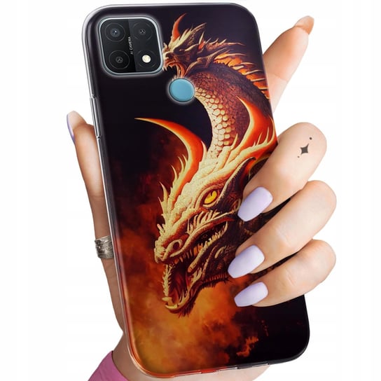 Etui Do Oppo A15 / A15S Wzory Smoki Dragon Taniec Smoków Obudowa Pokrowiec Oppo