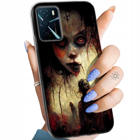 ETUI DO OPPO A16 / A16S WZORY HALLOWEEN ZOMBIE DYNIE CZASZKI CZAROWNICE Oppo