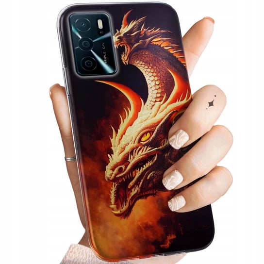 Etui Do Oppo A16 / A16S Wzory Smoki Dragon Taniec Smoków Obudowa Pokrowiec Oppo