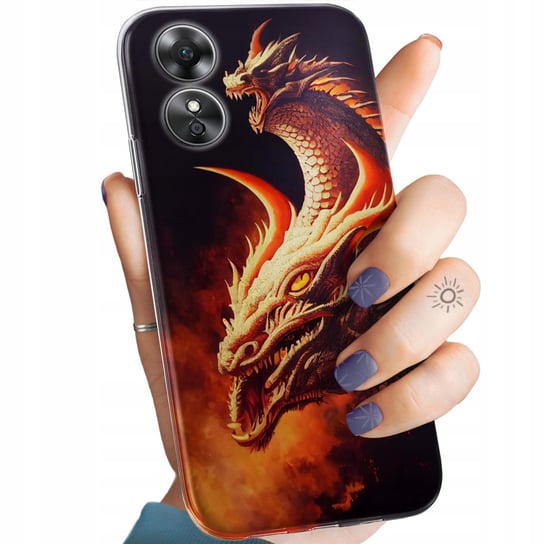 Etui Do Oppo A17 Wzory Smoki Dragon Taniec Smoków Obudowa Pokrowiec Case Oppo