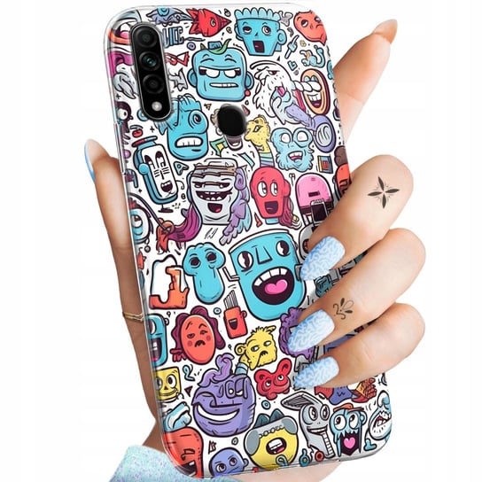 Etui Do Oppo A31 2020 Wzory Doodle Zwierzęta Potwory Rysunki Obudowa Case Oppo