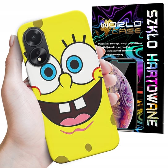 ETUI DO OPPO A38 4G - SPONGEBOB BAJKI GRY WYBÓR PLECKI + SZKŁO WORLD CASE