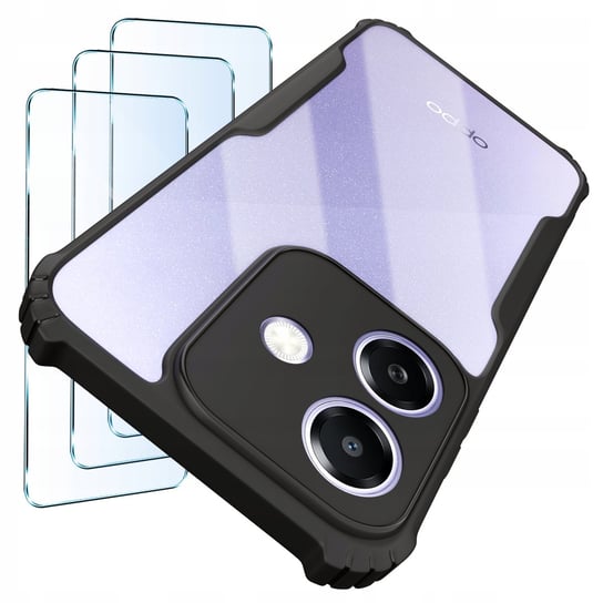 Etui do Oppo A40 | A40M |Pancerne Przeźroczyste Silikonowe| zestaw 3x szkło Krainagsm