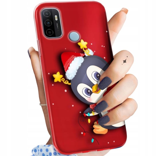 Etui Do Oppo A53 2020 / A53S Wzory Święta Christmas Mikołaj Pingwin Obudowa Oppo