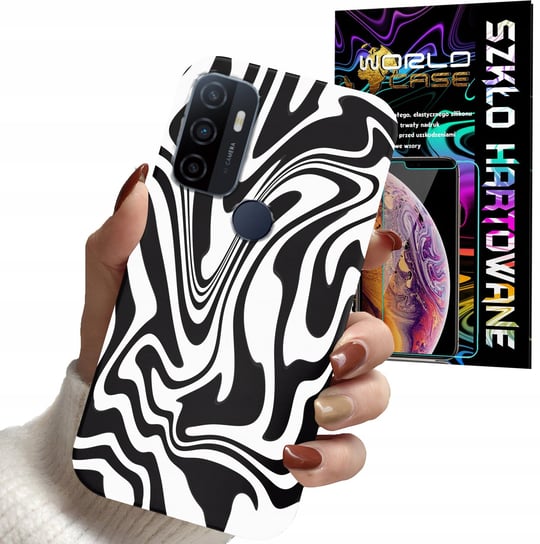 ETUI DO OPPO A53s A53 2020 - ABSTRAKCJA ZEBRA MODNE DLA KOBIET + SZKŁO WORLD CASE