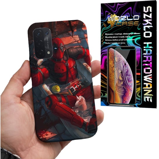 ETUI DO OPPO A54 5G A74 5G - DEADPOOL MARVEL FILMY SERIALE + SZKŁO WORLD CASE