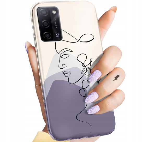 Etui Do Oppo A55 5G Wzory Continuous Line-Art Kreska Linie Obudowa Case Oppo