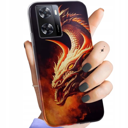 Etui Do Oppo A57 2022 Wzory Smoki Dragon Taniec Smoków Obudowa Pokrowiec Oppo