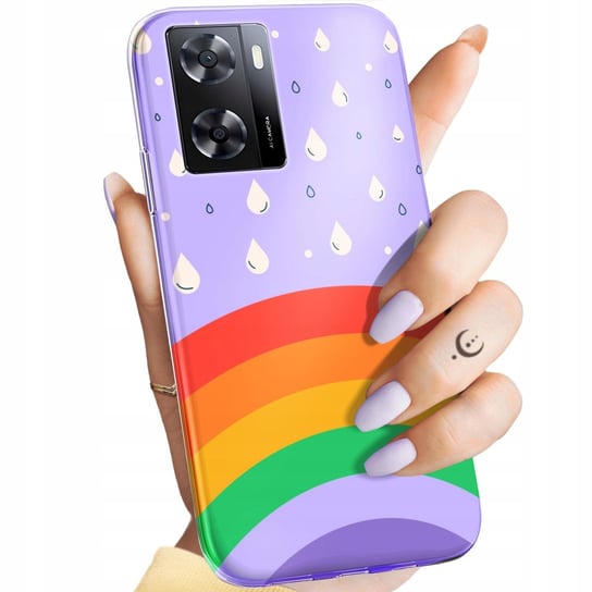 Etui Do Oppo A57 2022 Wzory Tęcza Rainbow Obudowa Pokrowiec Case Oppo