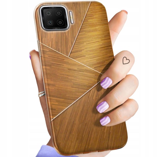 Etui Do Oppo A73 Wzory Brązowe Drewniane Brown Obudowa Pokrowiec Case Oppo