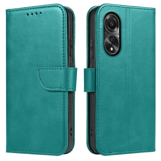 Etui do Oppo A78 4G Skórzane SKIN CASE + Szkło 9H Krainagsm