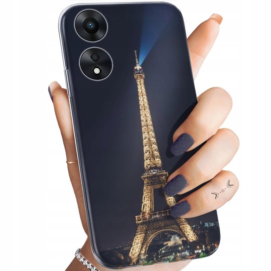 Etui Do Oppo A78 5G / A58 5G Wzory Paryż Francja Eiffel Obudowa Pokrowiec Oppo