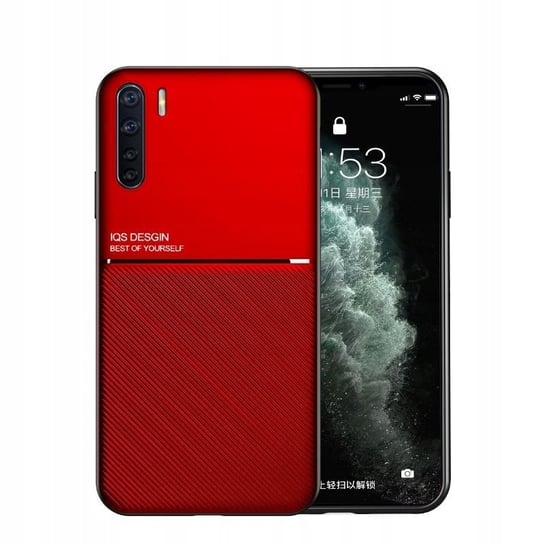 ETUI do OPPO A91 / Reno3 STRIP MAGNETIC czerwone Case Pokrowiec Futerał Obudowa GSM-HURT