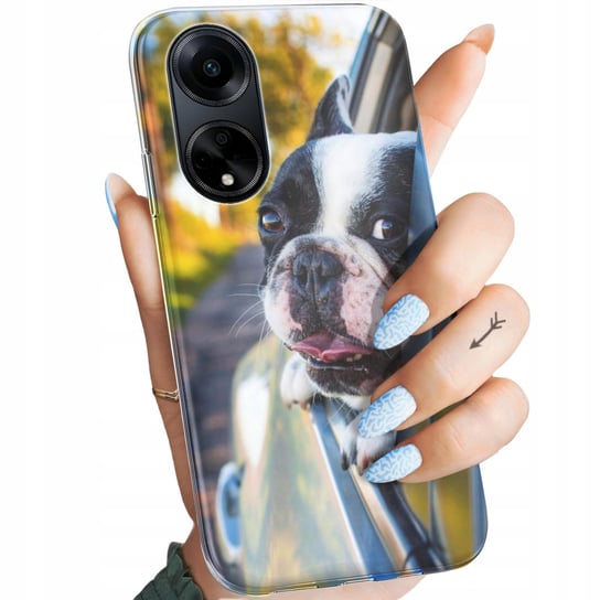 Etui Do Oppo A98 5G Wzory Mops Buldog Francuski Angielski Obudowa Pokrowiec Oppo