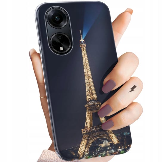 Etui Do Oppo A98 5G Wzory Paryż Francja Eiffel Obudowa Pokrowiec Case Oppo