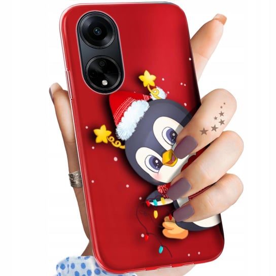 Etui Do Oppo A98 5G Wzory Święta Christmas Mikołaj Pingwin Obudowa Case Oppo