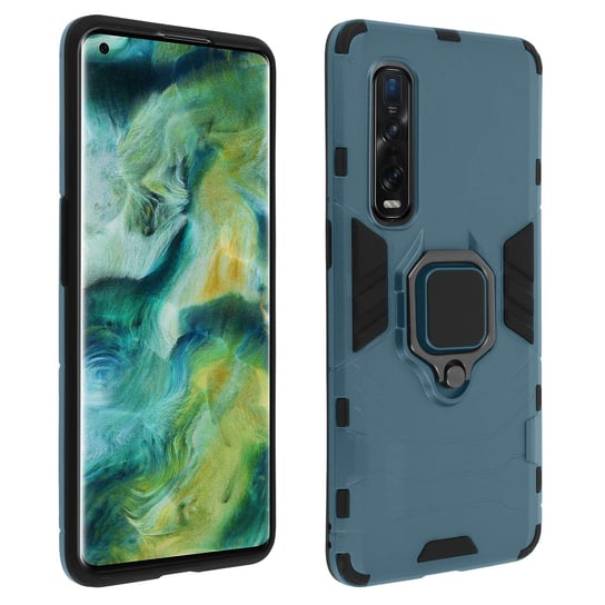 Etui do Oppo Find X2 Pro Multilayer Shock Protector Video Support Ring niebieskie Avizar