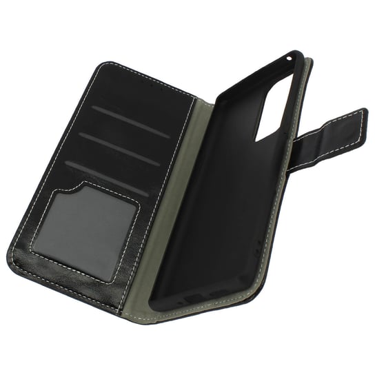 Etui do Oppo Find X3 Neo z funkcją portfela i podstawki - czarne Avizar