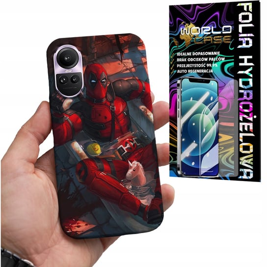 ETUI DO OPPO RENO 10 PRO 5G - DEADPOOL MARVEL FILMY SERIALE + FOLIA WORLD CASE