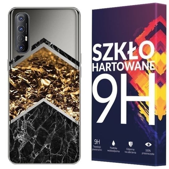 Etui Do Oppo Reno 3 Pro Nadruk Marmur + Szkło 9H Kreatui