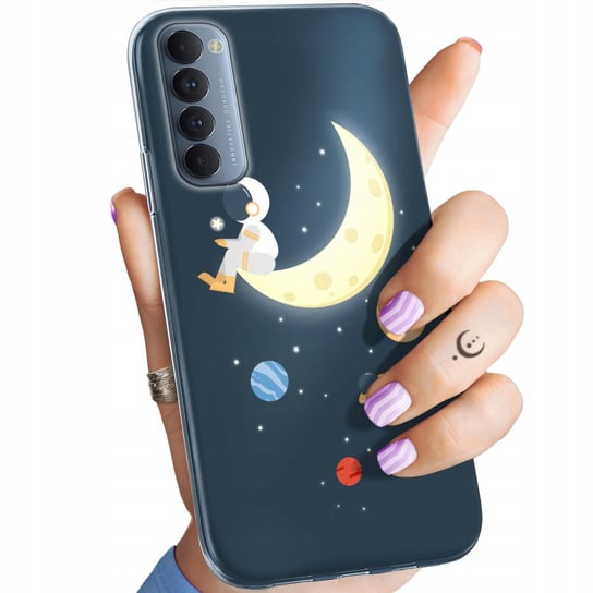 Etui Do Oppo Reno 4 Pro Wzory Księżyc Gwiazdy Kosmos Planety Obudowa Case Oppo