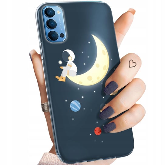 Etui Do Oppo Reno 4 Wzory Księżyc Gwiazdy Kosmos Planety Obudowa Pokrowiec Oppo