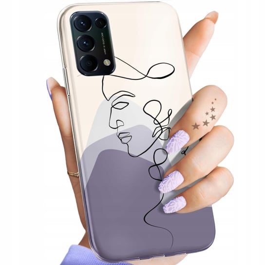 Etui Do Oppo Reno 5 5G Wzory Continuous Line-Art Kreska Linie Obudowa Case Oppo