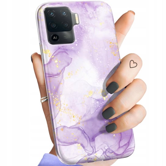 Etui Do Oppo Reno 5 Lite Wzory Fioletowe Fiolet Kształty Obudowa Pokrowiec Oppo