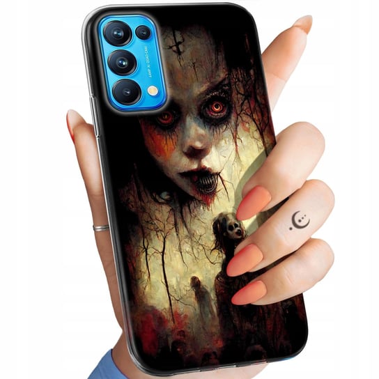 ETUI DO OPPO RENO 5 PRO 5G WZORY HALLOWEEN ZOMBIE DYNIE CZASZKI CZAROWNICE Oppo