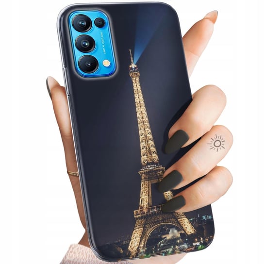 Etui Do Oppo Reno 5 Pro 5G Wzory Paryż Francja Eiffel Obudowa Pokrowiec Oppo