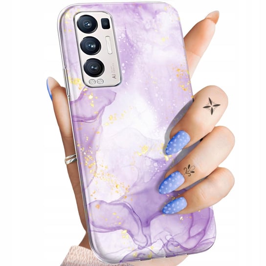 Etui Do Oppo Reno 5 Pro Plus 5G Wzory Fioletowe Fiolet Kształty Obudowa Oppo