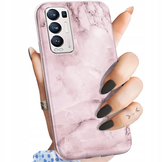 Etui Do Oppo Reno 5 Pro Plus 5G Wzory Różowe Golden Rose Pudrowy Róż Case Oppo