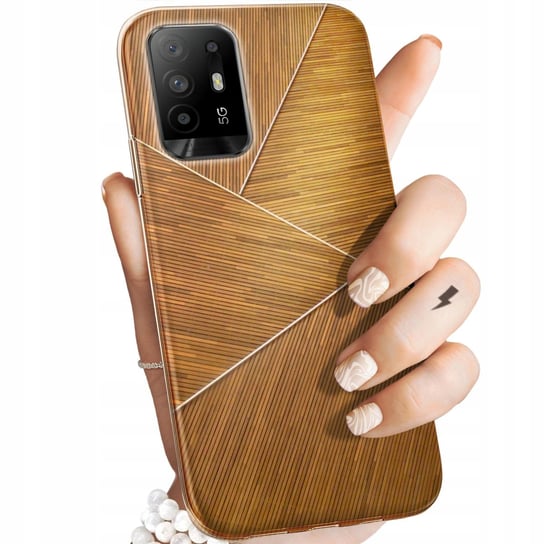 Etui Do Oppo Reno 5Z Wzory Brązowe Drewniane Brown Obudowa Pokrowiec Case Oppo