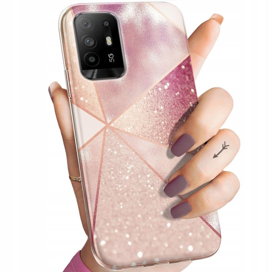 Etui Do Oppo Reno 5Z Wzory Różowe Złoto Róż Obudowa Pokrowiec Case Oppo