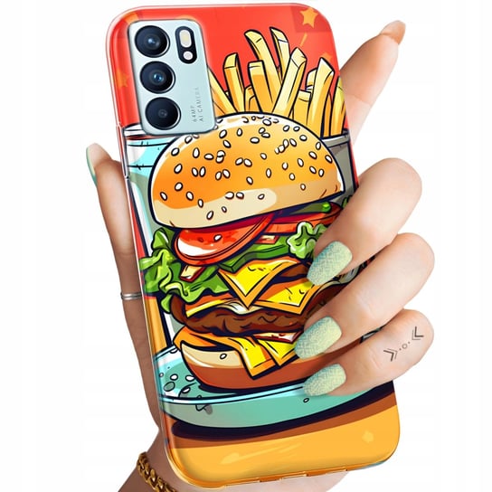 Etui Do Oppo Reno 6 5G Wzory Hamburger Burgery Fast-Food Jedzenie Obudowa Oppo