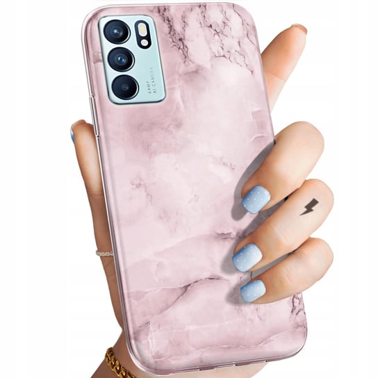 Etui Do Oppo Reno 6 5G Wzory Różowe Golden Rose Pudrowy Róż Obudowa Case Oppo