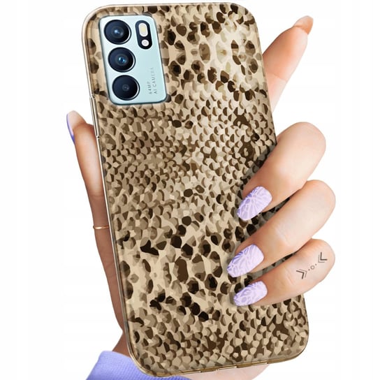 Etui Do Oppo Reno 6 5G Wzory Wąż Skóra Węża Snake Obudowa Pokrowiec Case Oppo