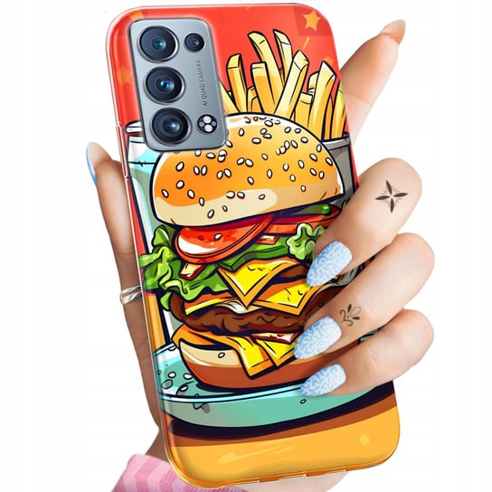 Etui Do Oppo Reno 6 Pro Plus 5G Wzory Hamburger Burgery Fast-Food Jedzenie Oppo