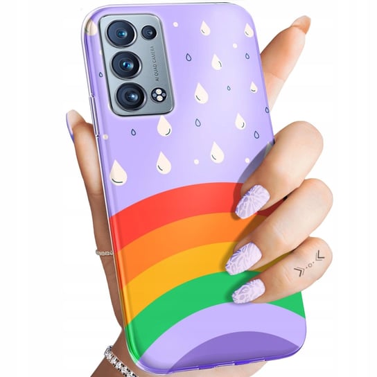 Etui Do Oppo Reno 6 Pro Plus 5G Wzory Tęcza Rainbow Obudowa Pokrowiec Case Oppo